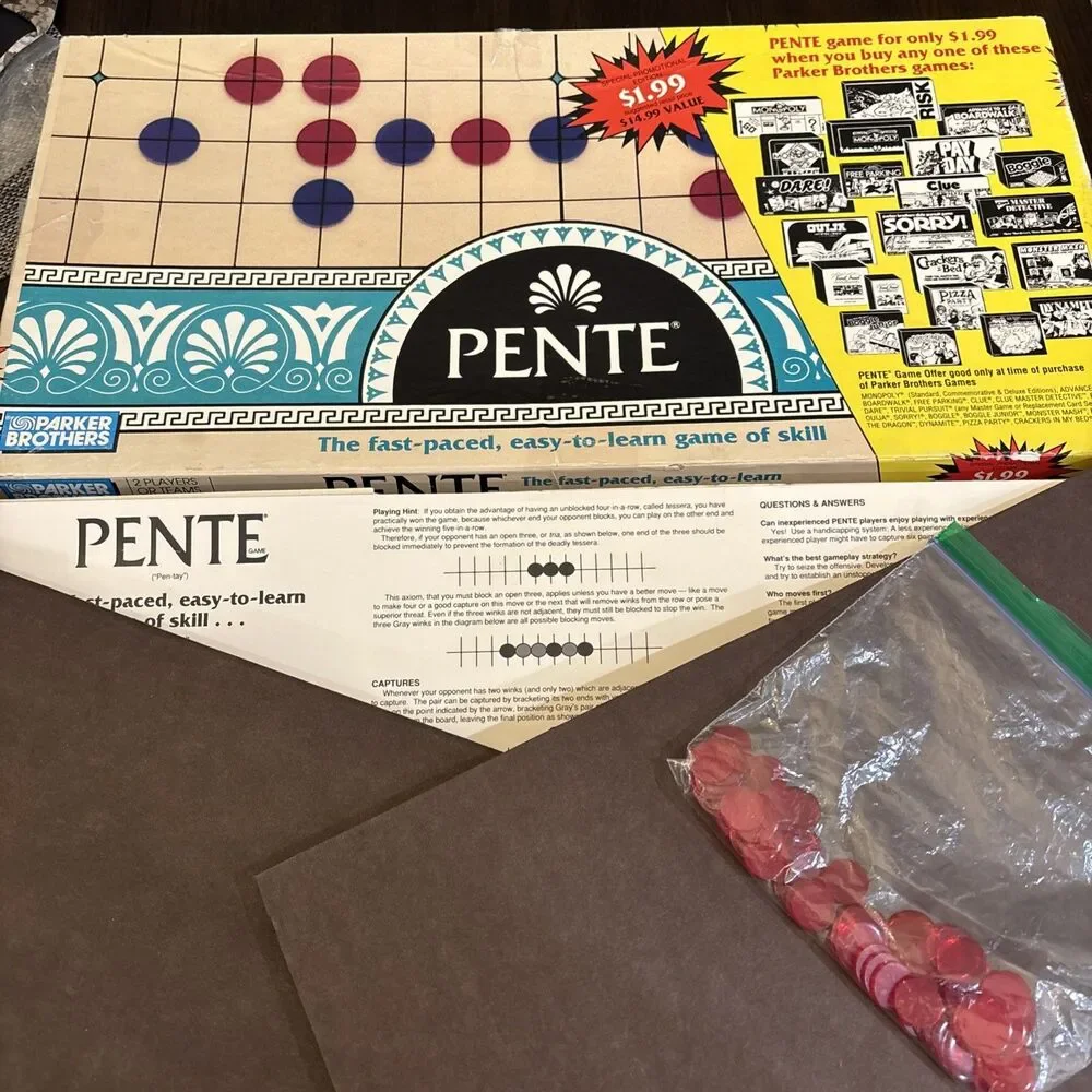 Pente - Parker Brothers - Board Game - Vintage 1989 - Two Boards - Missing Winks